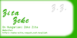 zita zeke business card